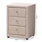 Baxton Studio Tessa Modern Beige Upholstered 3-Drawer Nightstand 147-8162 - alternate 7